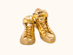 Image of gold sneakers